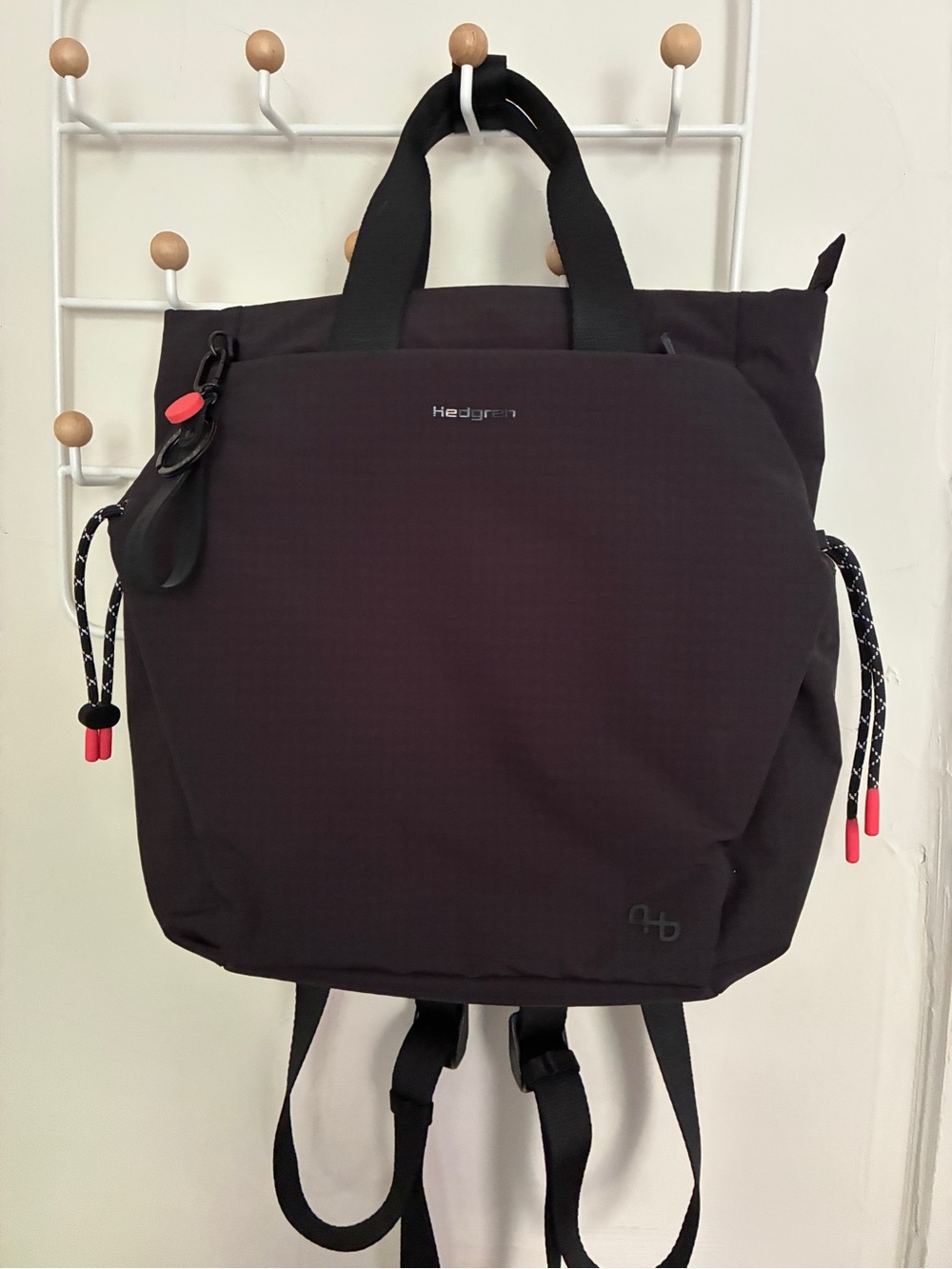 Hedgren Black Convertible Backpack Tote
